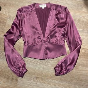DIVINE HERITAGE PURPLE SILK BLOUSE